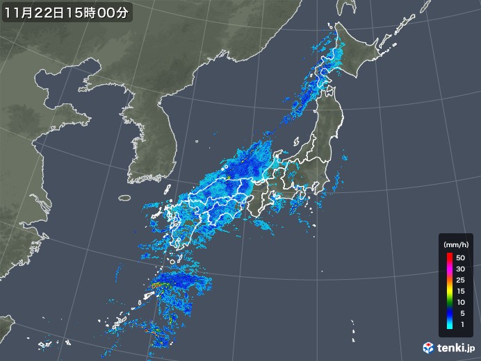 雨雲レーダー(2017年11月22日)