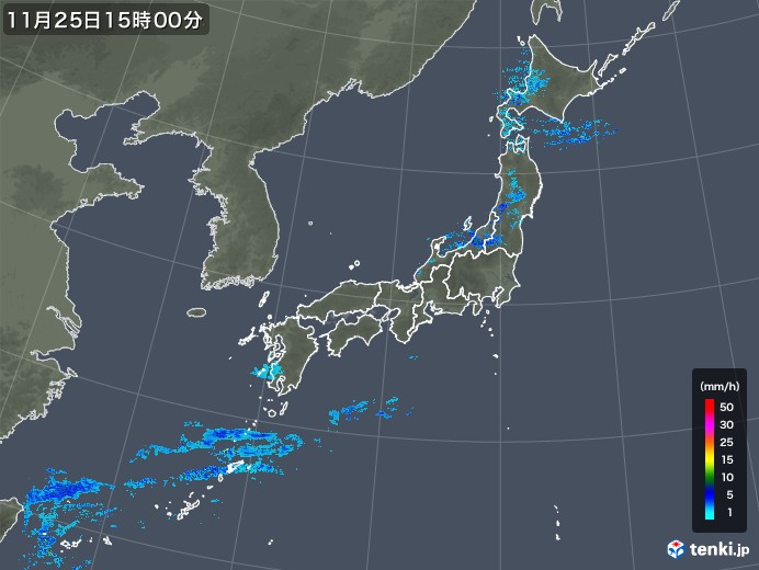 雨雲レーダー(2017年11月25日)