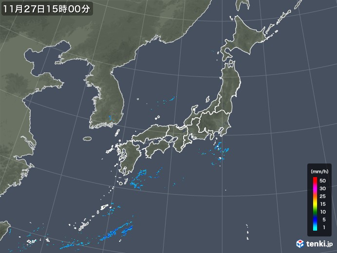 雨雲レーダー(2017年11月27日)