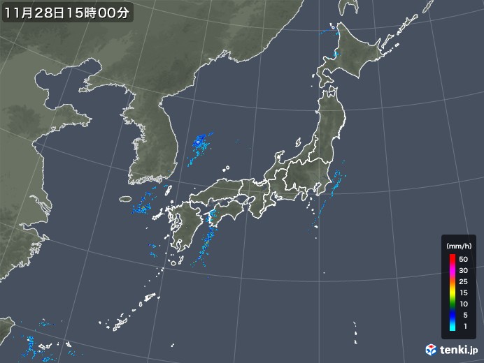 雨雲レーダー(2017年11月28日)