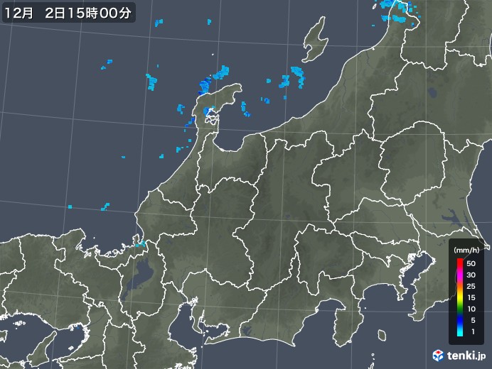 北陸地方の雨雲レーダー(2017年12月02日)