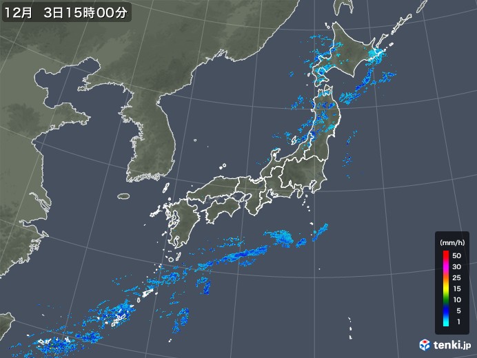 雨雲レーダー(2017年12月03日)