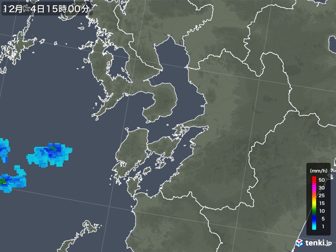 熊本県の雨雲レーダー(2017年12月04日)