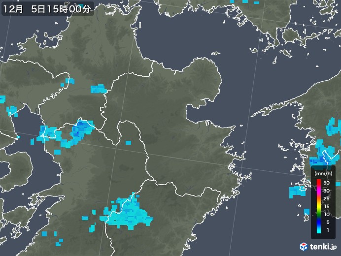 大分県の雨雲レーダー(2017年12月05日)