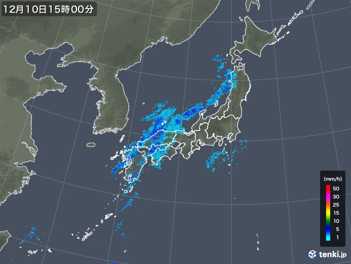 雨雲レーダー(2017年12月10日)