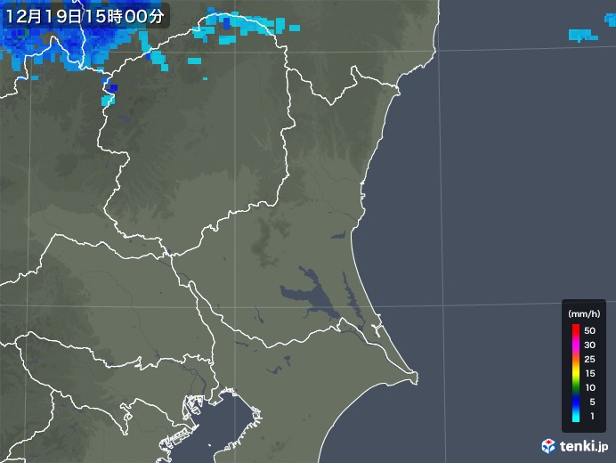 茨城県の雨雲レーダー(2017年12月19日)