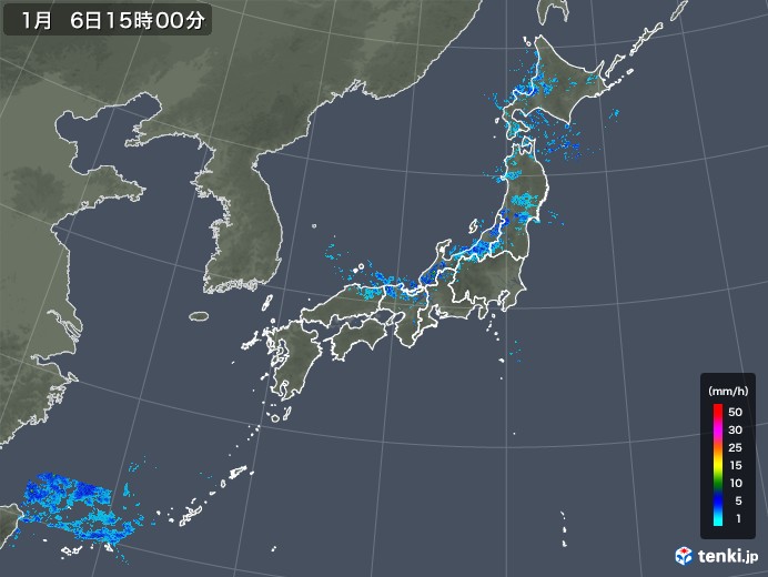 雨雲レーダー(2018年01月06日)