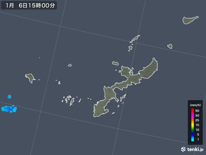 沖縄県の雨雲レーダー(2018年01月06日)