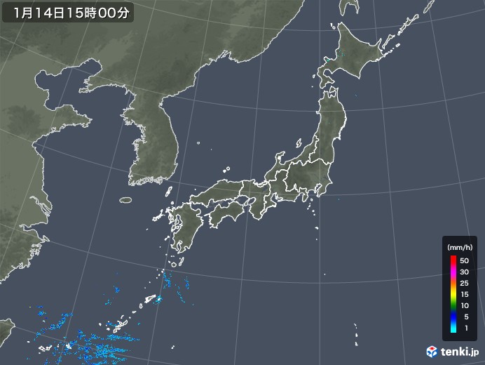 雨雲レーダー(2018年01月14日)