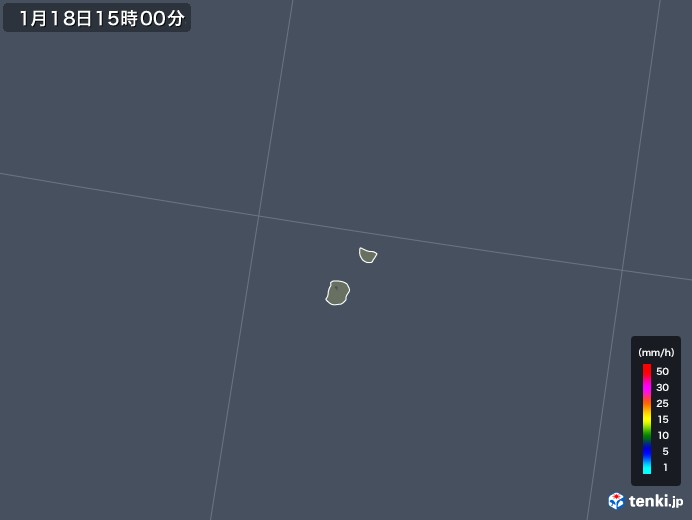 南大東島(沖縄県)の雨雲レーダー(2018年01月18日)
