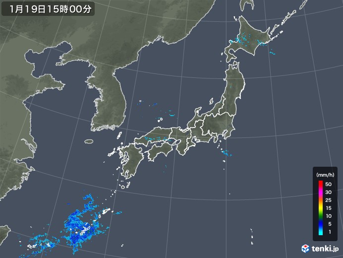 雨雲レーダー(2018年01月19日)