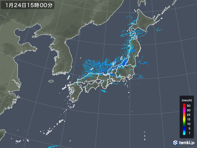 雨雲レーダー(2018年01月24日)