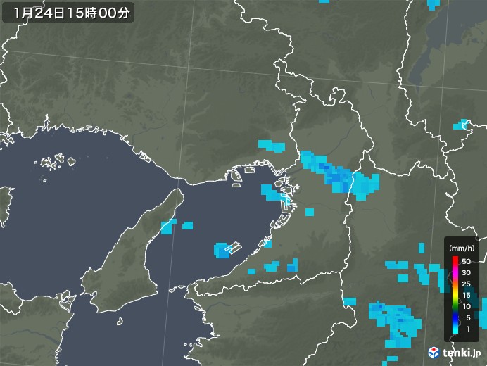 大阪府の雨雲レーダー(2018年01月24日)