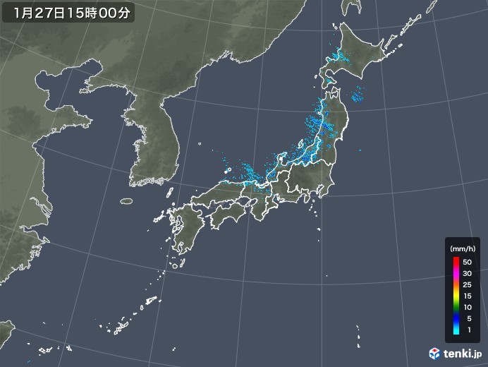 雨雲レーダー(2018年01月27日)