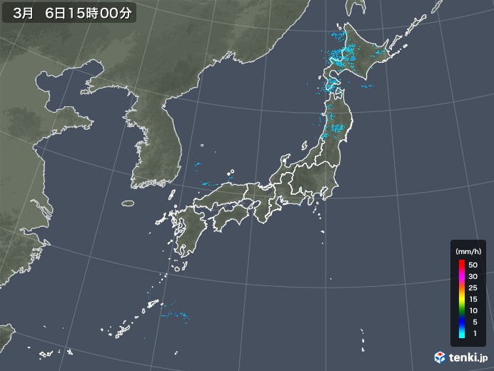 雨雲レーダー(2018年03月06日)