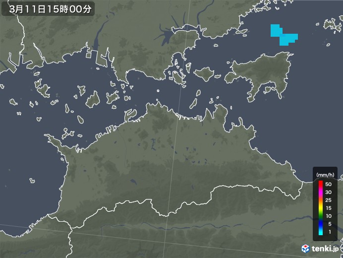 香川県の雨雲レーダー(2018年03月11日)