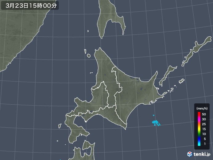 北海道地方の雨雲レーダー(2018年03月23日)
