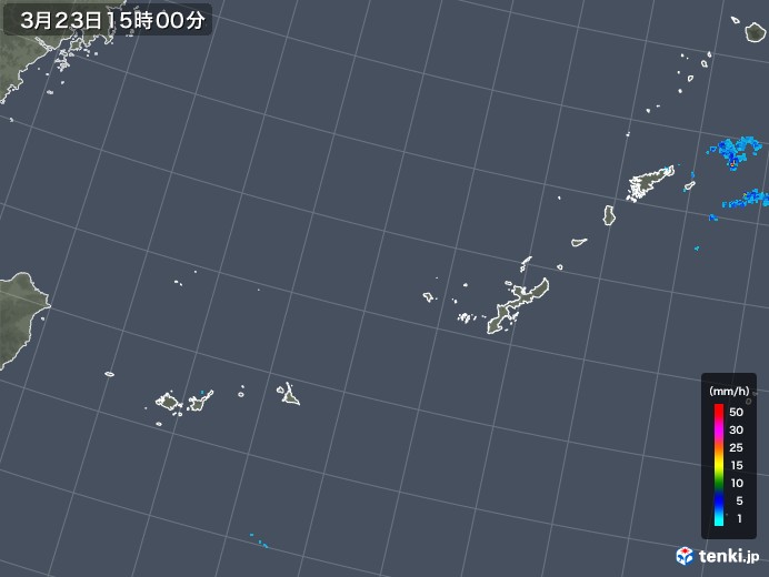 沖縄地方の雨雲レーダー(2018年03月23日)