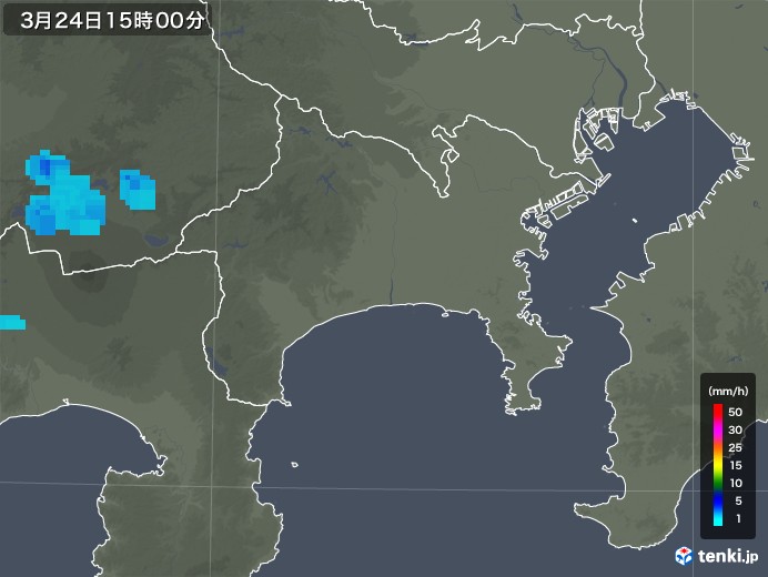 神奈川県の雨雲レーダー(2018年03月24日)