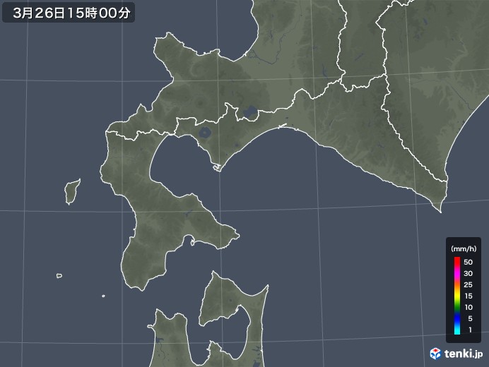 道南の雨雲レーダー(2018年03月26日)