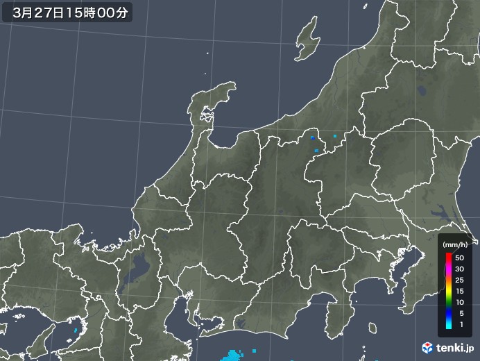 北陸地方の雨雲レーダー(2018年03月27日)