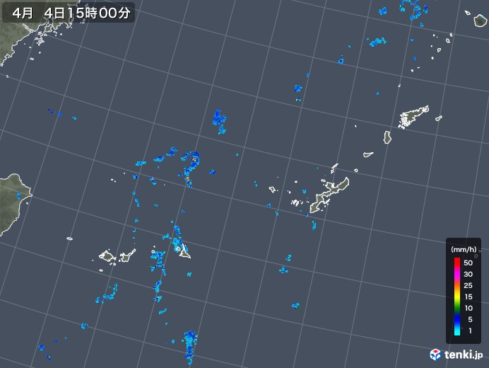 沖縄地方の雨雲レーダー(2018年04月04日)