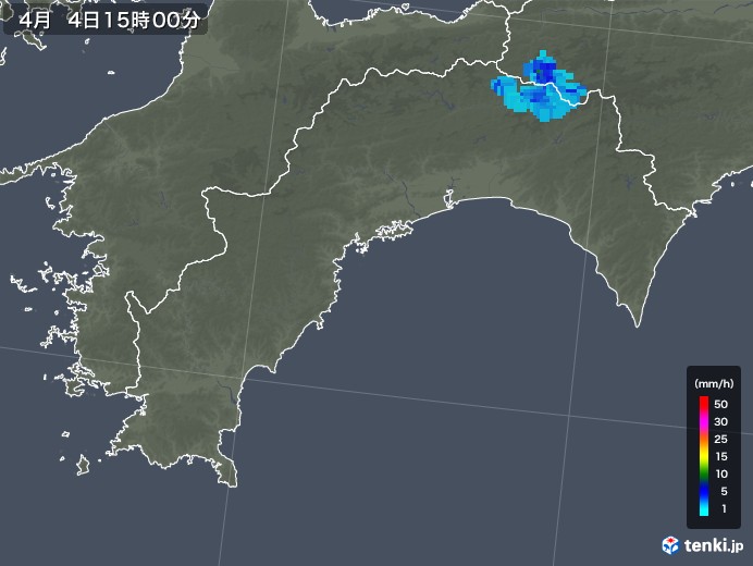 高知県の雨雲レーダー(2018年04月04日)