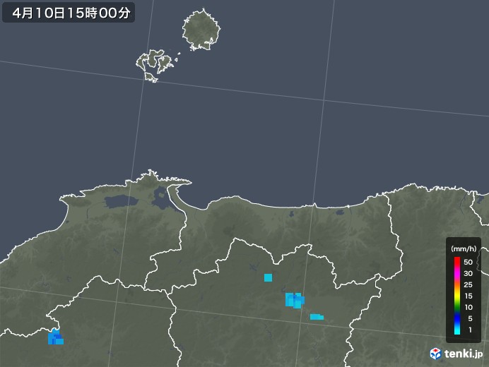 鳥取県の雨雲レーダー(2018年04月10日)