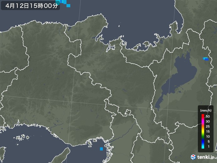 京都府の雨雲レーダー(2018年04月12日)