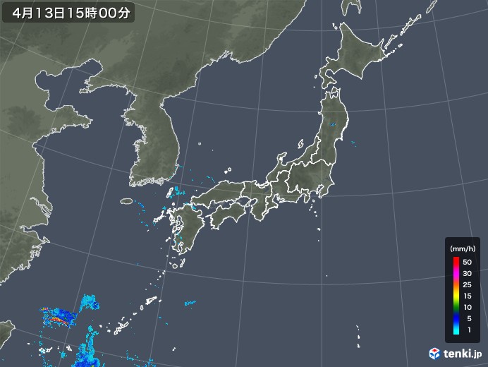 雨雲レーダー(2018年04月13日)