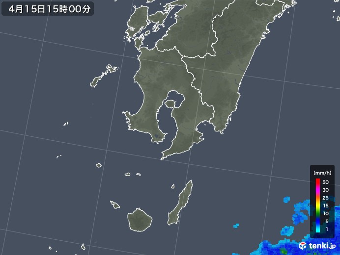 鹿児島県の雨雲レーダー(2018年04月15日)