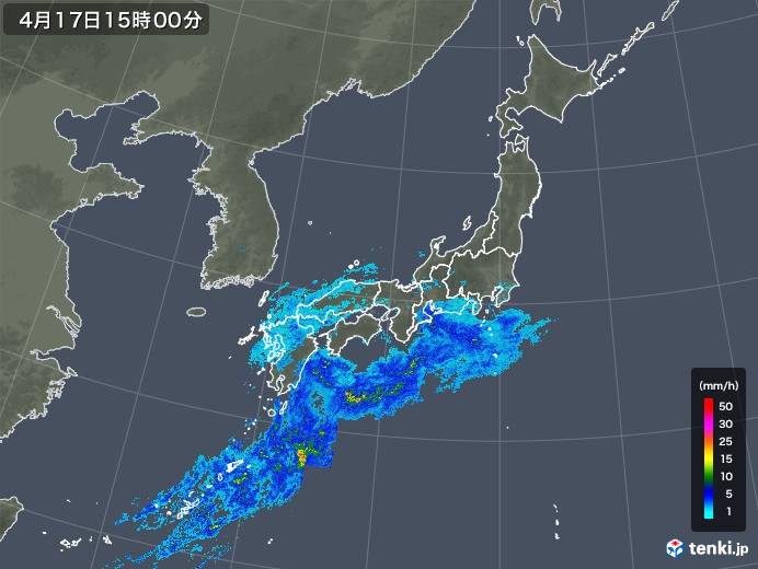 雨雲レーダー(2018年04月17日)