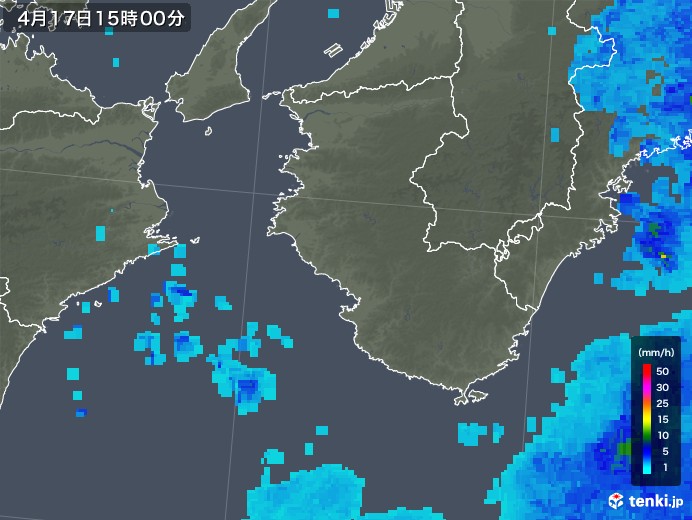 和歌山県の雨雲レーダー(2018年04月17日)