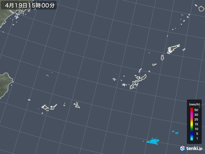 沖縄地方の雨雲レーダー(2018年04月19日)