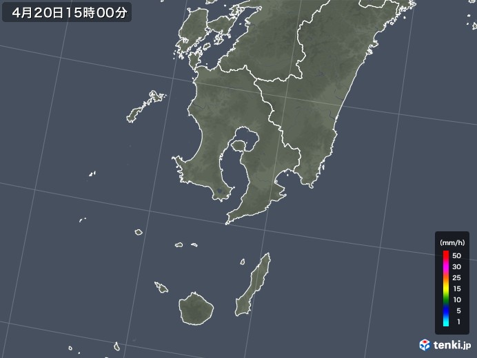 鹿児島県の雨雲レーダー(2018年04月20日)