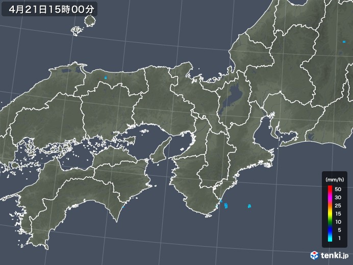 近畿地方の雨雲レーダー(2018年04月21日)