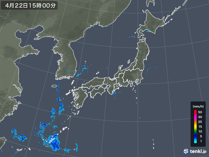 雨雲レーダー(2018年04月22日)