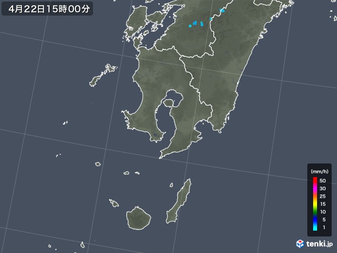 鹿児島県の雨雲レーダー(2018年04月22日)