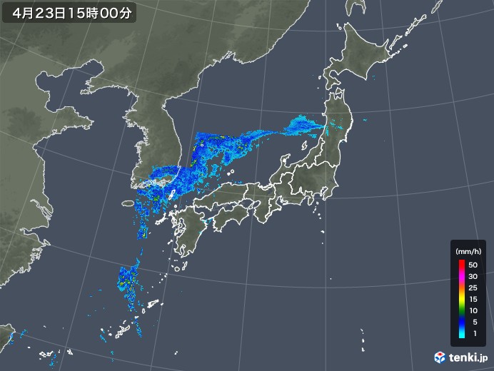 雨雲レーダー(2018年04月23日)