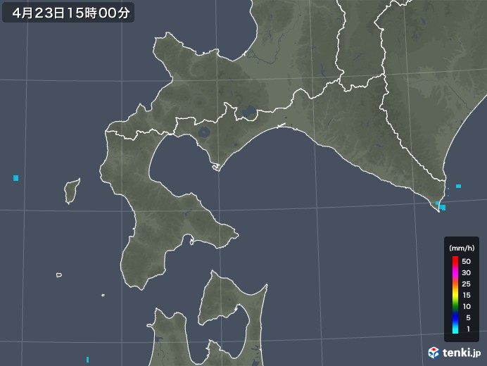 道南の雨雲レーダー(2018年04月23日)