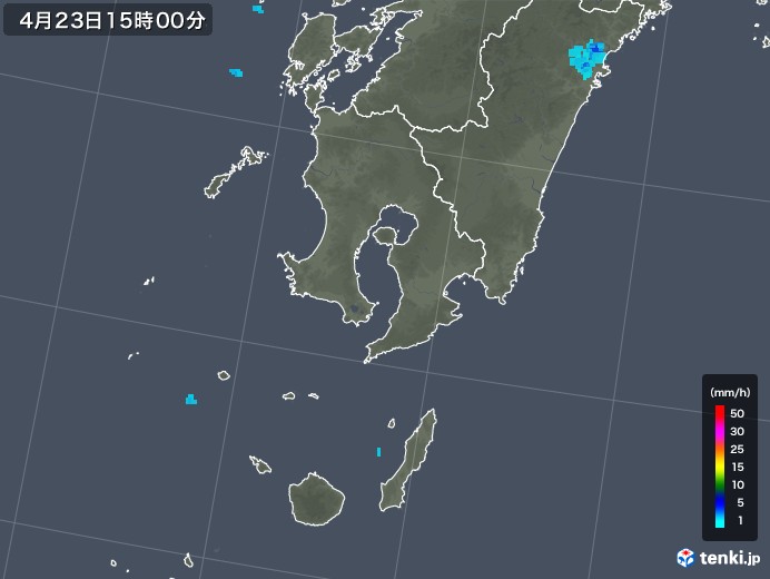 鹿児島県の雨雲レーダー(2018年04月23日)