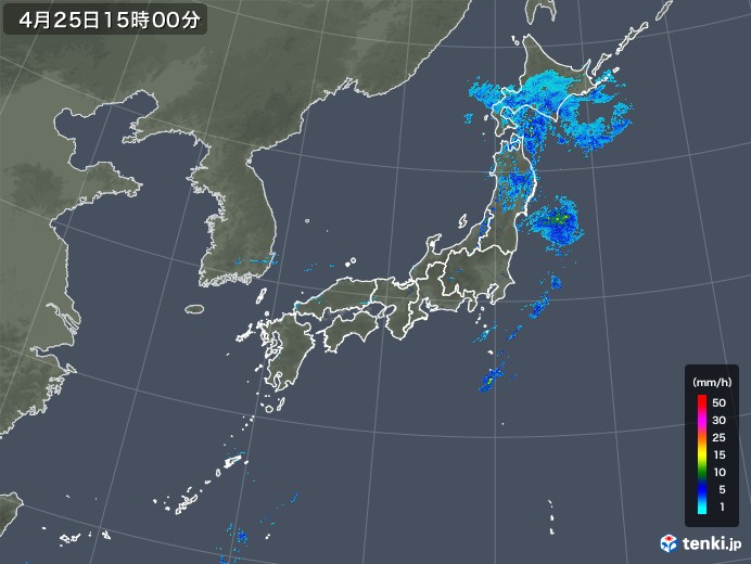 雨雲レーダー(2018年04月25日)