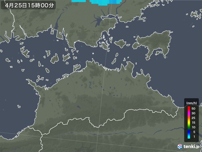 香川県の雨雲レーダー(2018年04月25日)