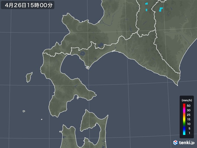 道南の雨雲レーダー(2018年04月26日)