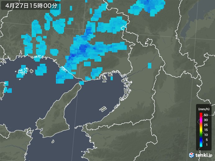 大阪府の雨雲レーダー(2018年04月27日)