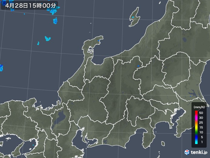 北陸地方の雨雲レーダー(2018年04月28日)