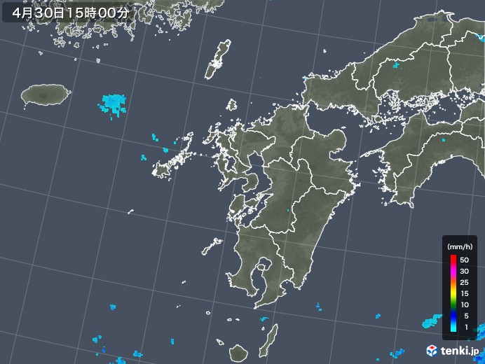 九州地方の雨雲レーダー(2018年04月30日)