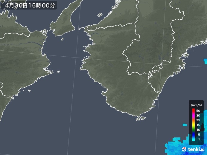 和歌山県の雨雲レーダー(2018年04月30日)