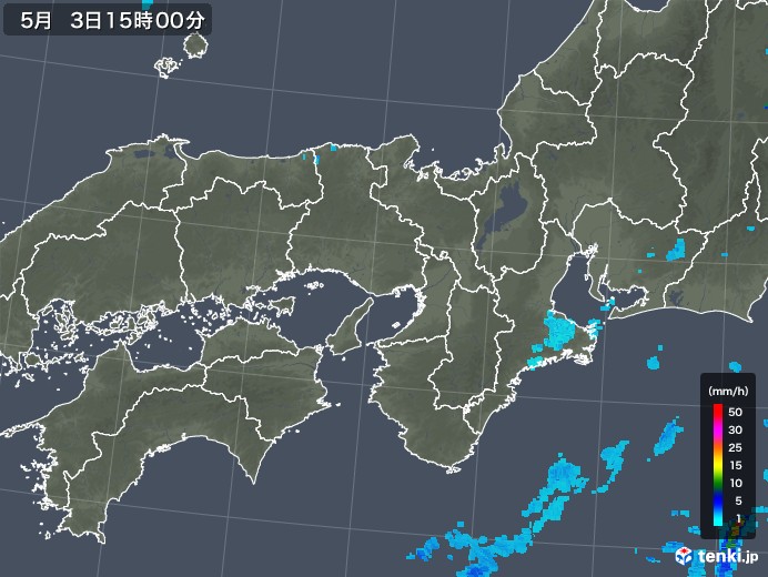 近畿地方の雨雲レーダー(2018年05月03日)