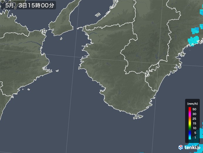 和歌山県の雨雲レーダー(2018年05月03日)